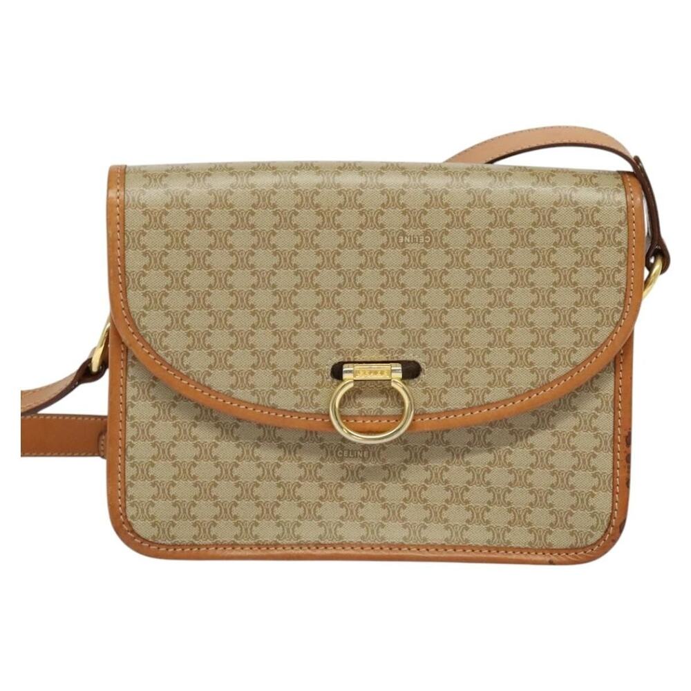 Celine Macadam Shoulder Bag Beige